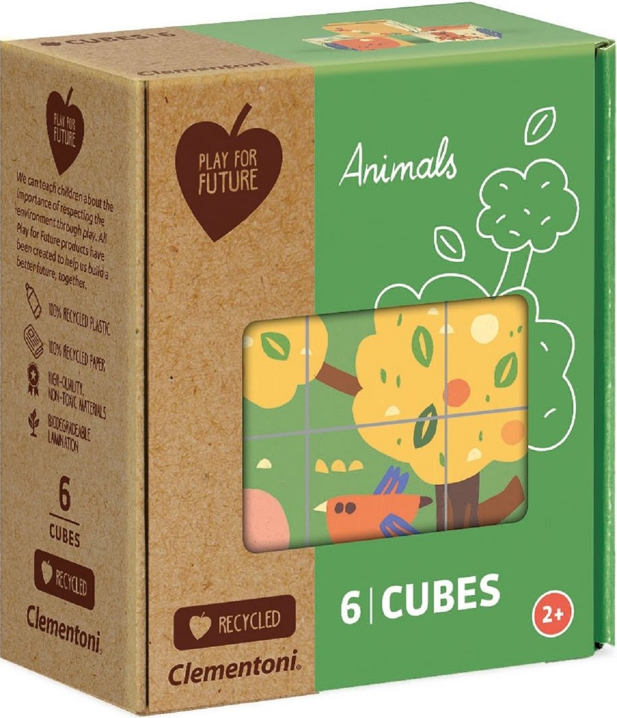 Puzzle 6 cuburi. Animals