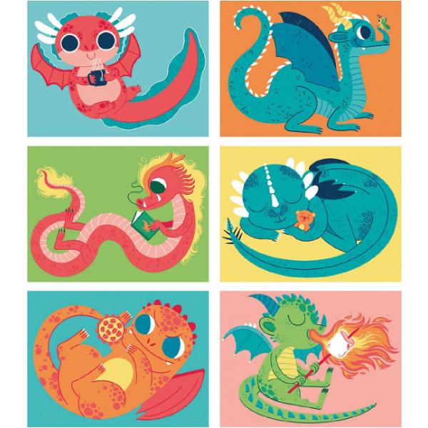 Puzzle 12 cuburi. Dragons