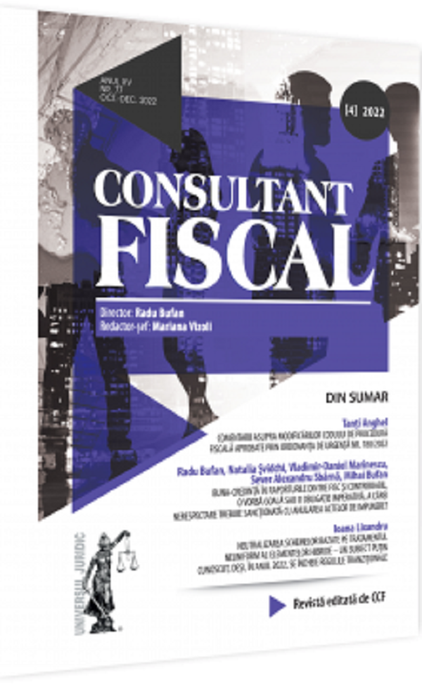Revista Consultant fiscal nr.3/2022 Iulie-Septembrie