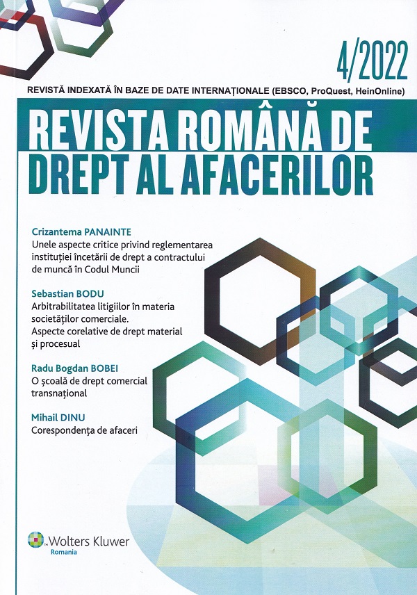 Revista Romana de drept al afacerilor Nr.4/2022