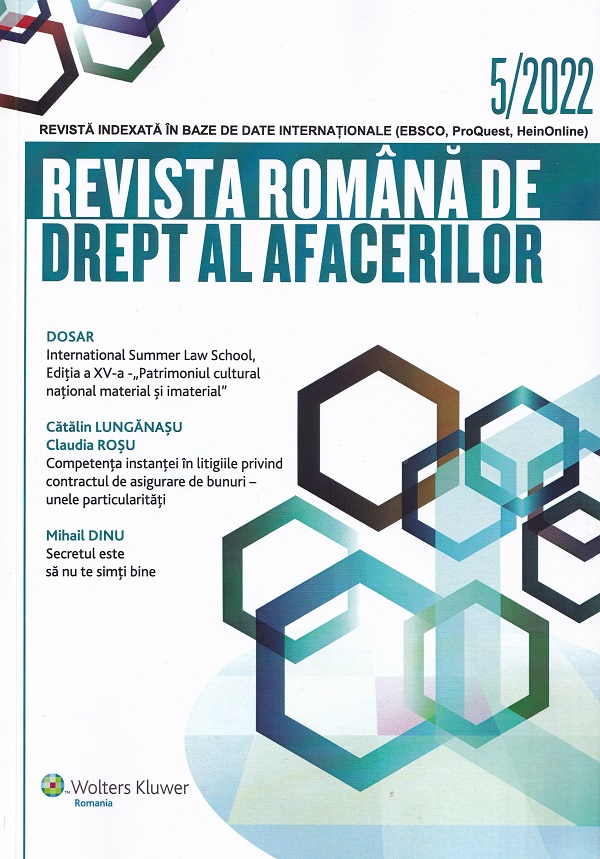 Revista Romana de drept al afacerilor Nr.5/2022