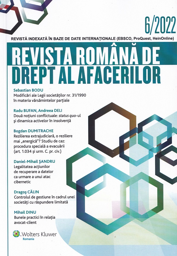  Revista Romana de drept al afacerilor Nr.6/2022