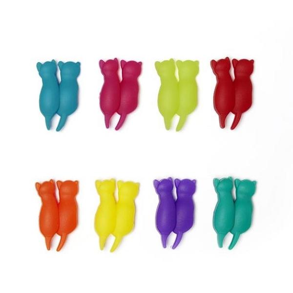Set 8 accesorii pahar: Rainbow Cat