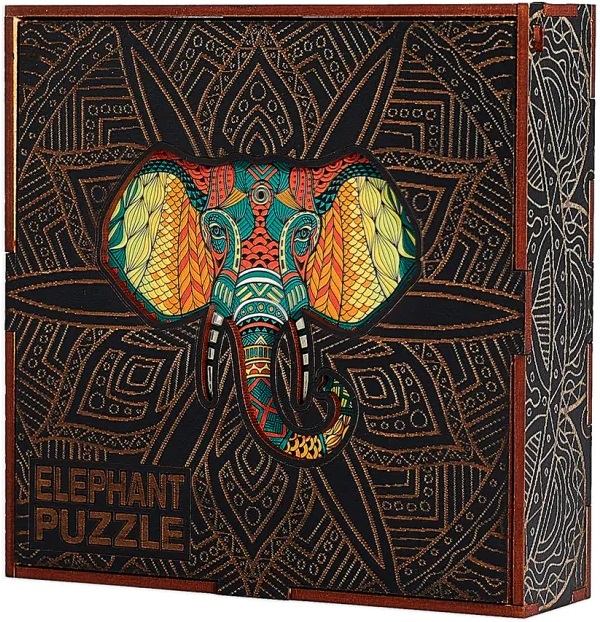 Puzzle 70 din lemn: Elefant