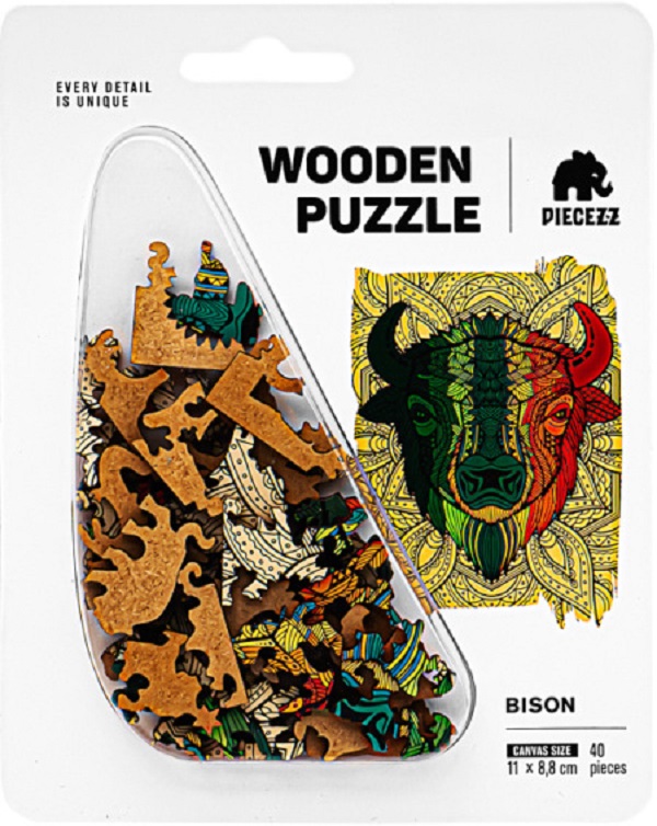 Puzzle 40 din lemn: Bizon