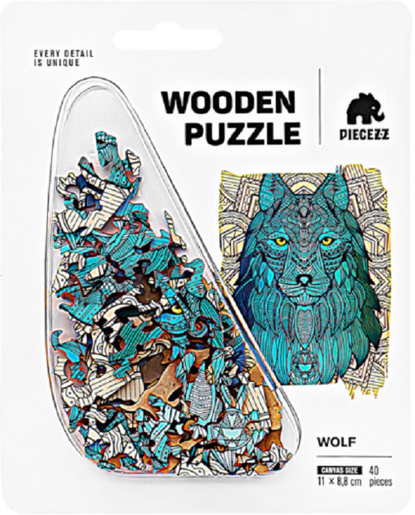 Puzzle 40 din lemn: Lup