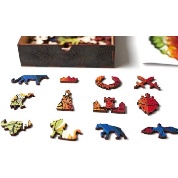 Puzzle 70 din lemn: Leu
