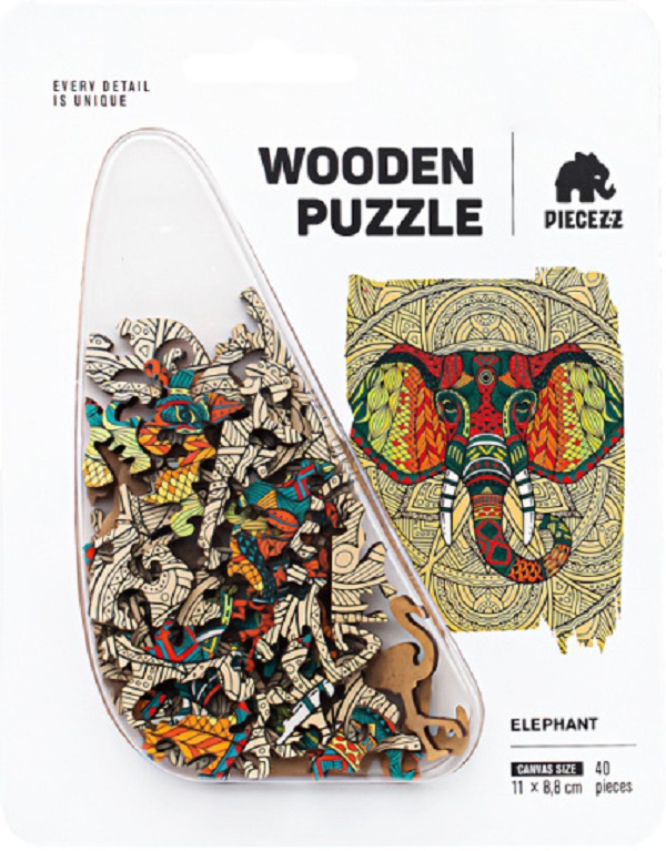 Puzzle 40 din lemn: Elefant