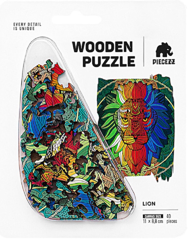 Puzzle 40 din lemn: Leu