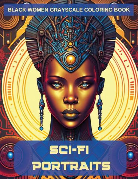Sci-Fi Portraits: Black Women Grayscale Coloring Book - N. D. Jones