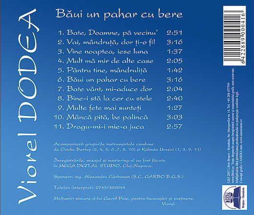 Imaginea produsului 'Cd Viorel Dodea - Baui Un Pahar Cu Bere'