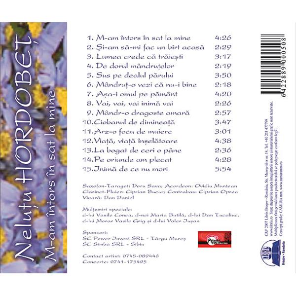 Cd Nelutu Hordobet - M-Am Intors In Sat La Mine