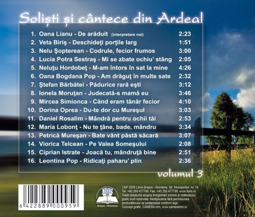 CD Solisti si cantece din Ardeal Volumul 3