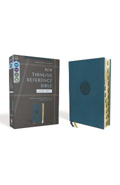 Coperta cărții 'Niv, Thinline Reference Bible, Large Print, Leathersoft, Teal, Red Letter, Thumb Indexed, Comfort Print - Zondervan'