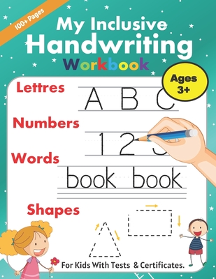 My inclusive handwriting workbook: first practice trace, read, write and draw of alphabets, numbers, shapes with a certificate (Big characters for pre - Star Trader