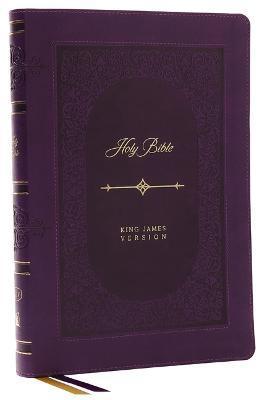 KJV Bible, Giant Print Thinline Bible, Vintage Series, Leathersoft, Purple, Red Letter, Thumb Indexed, Comfort Print: King James Version - Thomas Nelson