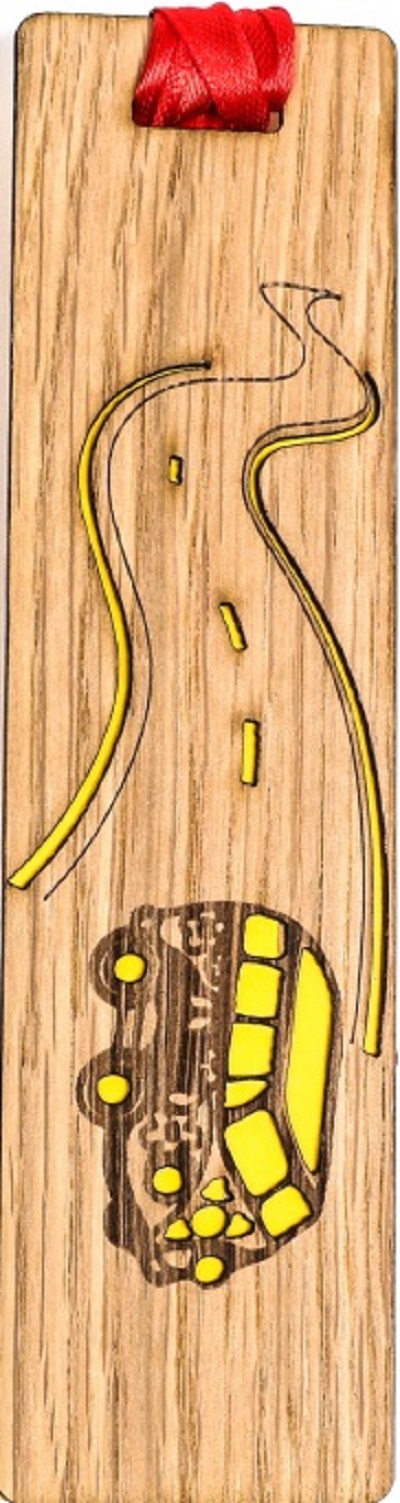Semn de carte din lemn: Rulota