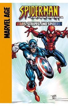 Coperta cărții 'Captain America: Stars, Stripes, and Spiders!: Stars, Stripes, and Spiders! - Todd Dezago'