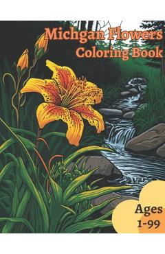 Coperta cărții 'Michigan Flowers Coloring Book - Morgan Ray'