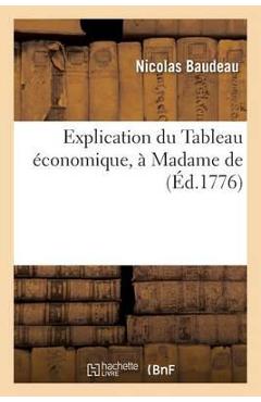 Coperta cărții 'Explication Du Tableau Économique, À Madame De. - Nicolas Baudeau'