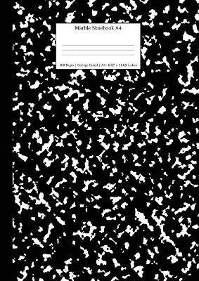 Marble Notebook A4: Black Marble College Ruled Journal - Young Dreamers Press