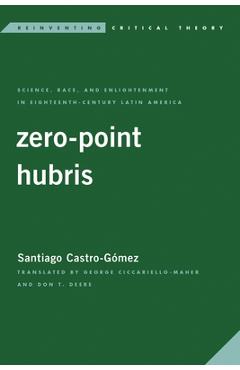 Coperta cărții 'Zero-Point Hubris: Science, Race, and Enlightenment in Eighteenth-Century Latin America - Santiago Castro-gómez'