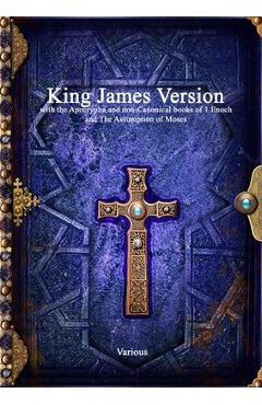 Coperta cărții 'King James Version with the Apocrypha and non-Canonical books of 1 Enoch and The Assumption of Moses - Various'