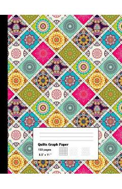 Coperta cărții 'Quilts Graph Paper: Graph Paper 3 patterns for Quilts and Patchwork for Designs and Creativity/Square, Hexagon and'
