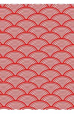 Poza produsului Japanese Kanji Practice Paper Notebook: 130 sheets, Asian Calligraphy, Red Geometric Artwork - Morongo Publishing