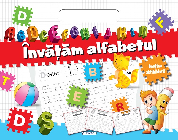 Bloc cu abtibilduri. Invatam alfabetul