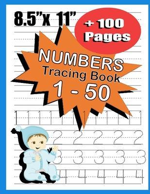 Number Tracing Book 1-50: number tracing workbook for toddlers, workbook for preschoolers, number tracing book for preschoolers and kids ages 3- - Marotrips Publishing