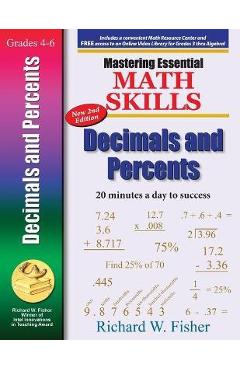 Coperta cărții 'Mastering Essential Math Skills Decimals and Percents, 2nd Edition - Richard Fisher'