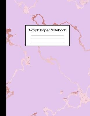 Graph Paper Notebook: Beautiful Purple Marble and Rose Gold - 8.5 x 11 - 5 x 5 Squares per inch, Quad Ruled - Cute Graph Paper Composition N - Blush Marble Notebooks