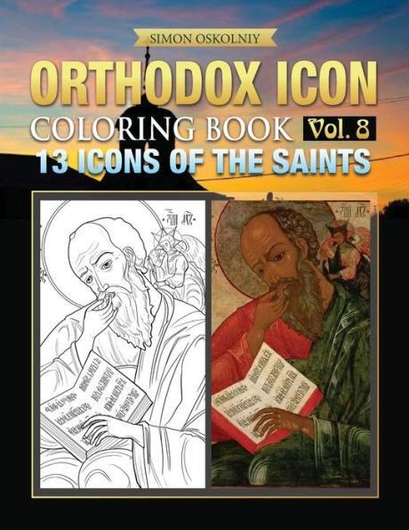 Orthodox Icon Coloring Book Vol. 8: 13 Icons of the Saints - Simon Oskolniy
