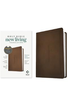 NLT Premium Value Compact Bible, Filament-Enabled Edition (Leatherlike, Dark Brown Framed Cross) - Tyndale