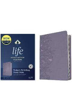 Poza produsului KJV Life Application Study Bible, Third Edition (Leatherlike, Peony Lavender, Indexed, Red Letter) - Tyndale
