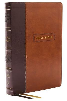 KJV Holy Bible, Center-Column Reference Bible, Leathersoft, Brown, 73,000+ Cross References, Red Letter, Thumb Indexed, Comfort Print: King James Vers - Thomas Nelson