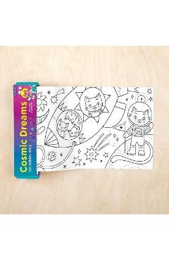 Coperta cărții 'Cosmic Dreams Mini Coloring Roll - Mudpuppy'