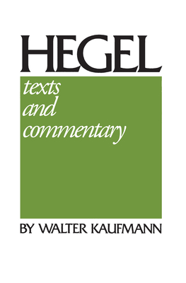 Coperta cărții 'Hegel: Texts and Commentary - G. W. F. Hegel'
