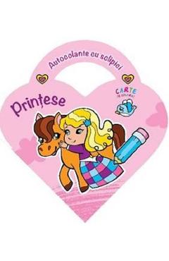 Coperta cărții 'Carte de colorat: Prințese. Autocolante cu sclipici'