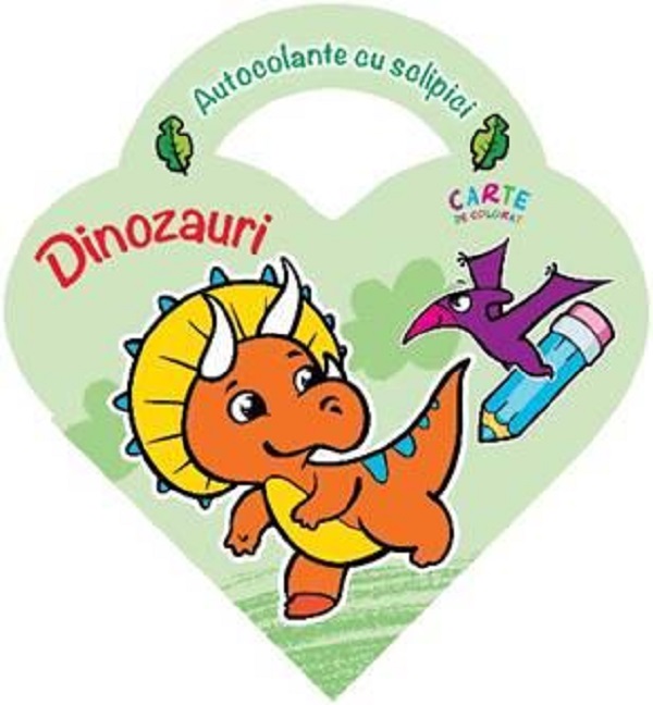 Carte de colorat: Dinozauri. Autocolante cu sclipici