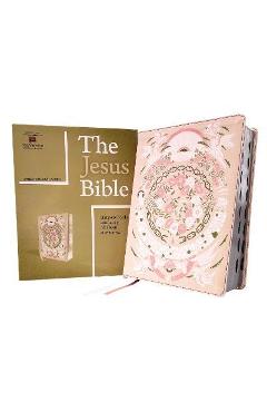 Coperta cărții 'The Jesus Bible Artist Edition, Esv, Leathersoft, Peach Floral, Thumb Indexed - Passion Publishing'