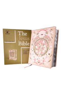 The Jesus Bible Artist Edition, Esv, Leathersoft, Peach Floral, Thumb Indexed - Passion Publishing