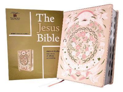 The Jesus Bible Artist Edition, Esv, Leathersoft, Peach Floral, Thumb Indexed - Passion Publishing