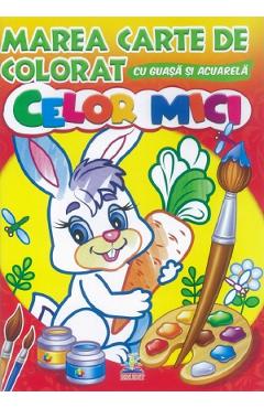 Coperta cărții 'Marea carte de colorat cu guașă și acuarelă. Celor mici'