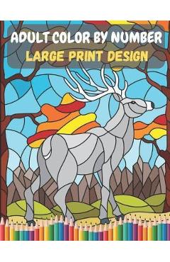 Large Print Color By Numbers Horses Coloring Book For Adults