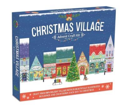 Christmas Village Advent Craft Kit: With 25 Beautifully Illustrated Buildings, 10-15 Minute Daily Assembly - Igloobooks