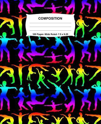 Composition Notebook: Gymnastics Rainbow Neon Notebook Wide Ruled 100 Pages 7.5 x 9.25 - Swotters Jotters