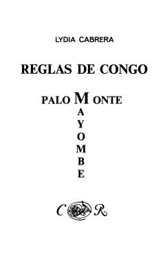 Reglas de Congo/ Palo Monte Mayombe - Lydia Cabrera