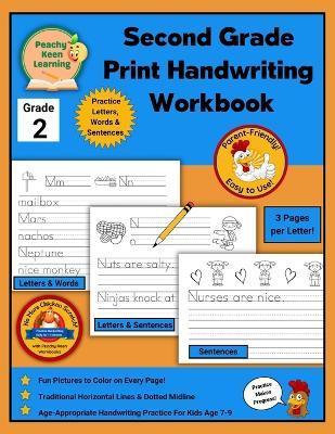 Second Grade Print Handwriting Workbook with Traditional Horizontal Lines and Dotted Midline: Age-Appropriate Handwriting Practice For Kids Age 6-8 - Karen Shepherd M. A.